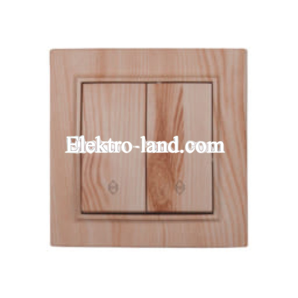 Выключатель проходной 2-клавишный Electro House дерево  Enzo